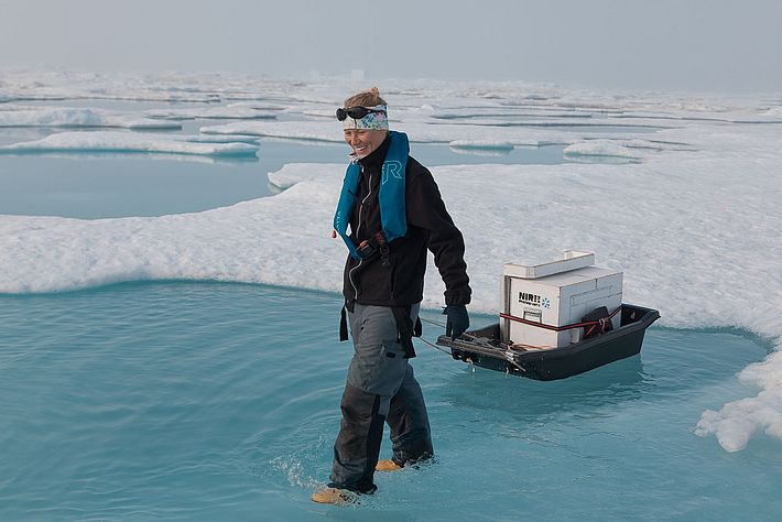 A happy Amy working on the ice. Photo: E.Salganik